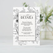 エレガント白黒結婚フローラ詳細 エンクロージャーカード (スタンド正面)