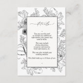エレガント白黒結婚フローラ詳細 エンクロージャーカード (正面)
