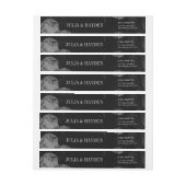 エレガント白黒結婚差出人住所ラベル ラップアラウンドラベル (シート)