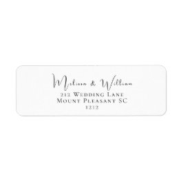 エレガント白黒結婚差出人住所 ラベル