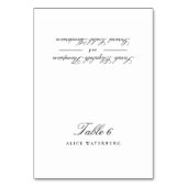 エレガント白黒結婚座席表 テーブルナンバー (正面)