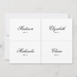 エレガント白黒結婚座席表DIY 招待状