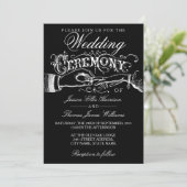 エレガント白黒結婚式招待状 招待状 (スタンド正面)