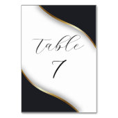 エレガント白黒結婚金ゴールド テーブルナンバー (裏面)