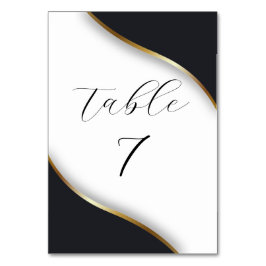 エレガント白黒結婚金ゴールド テーブルナンバー
