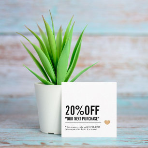 エレガント白黒線フェイク金ゴールドハート 割引カード