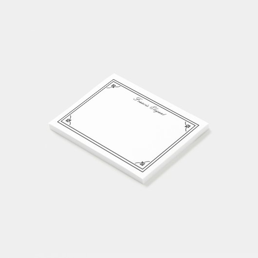 エレガント白黒縁どパーソナライズされた注記 ポストイット (アングル)