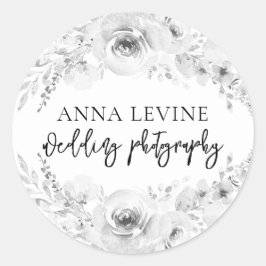 エレガント白黒縁ど名 ラウンドシール