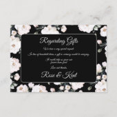 エレガント白黒花結婚柄 エンクロージャーカード (正面)