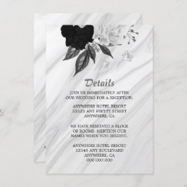 エレガント白黒花詳細 エンクロージャーカード