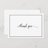 エレガント白黒葬儀サンキューカード サンキューカード (正面/裏面)