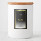 エレガント白黒製品ラベル金ゴールドフレームロゴ フードラベル (正面)