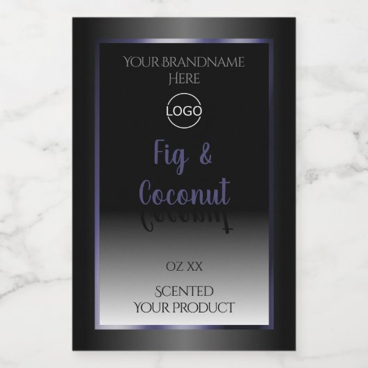 エレガント白黒製品ラベル青いフレームロゴ フードラベル (シングルラベル)