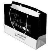 エレガント白黒誕生日ありがとう ラージペーパーバッグ (裏面アングル)