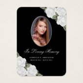 エレガント白黒追悼式祈りの言葉カード (正面)