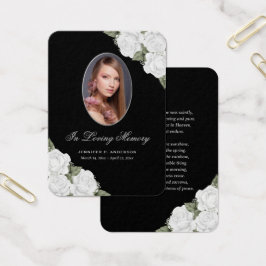 エレガント白黒追悼式祈りの言葉カード