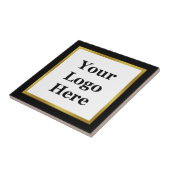 エレガント白黒金ゴールドここにロゴテンプレート タイル (側面)