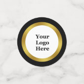 エレガント白黒金ゴールドのロゴはこちら コンフェッティ (スモール正面)