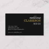 エレガント白黒金ゴールドシェフベーカリー 名刺 (裏面)