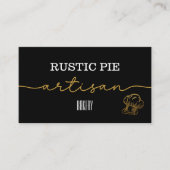 エレガント白黒金ゴールドシェフベーカリー 名刺 (正面)