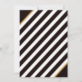 エレガント白黒金ゴールドストライプ結婚式招待状 招待状 (裏面)