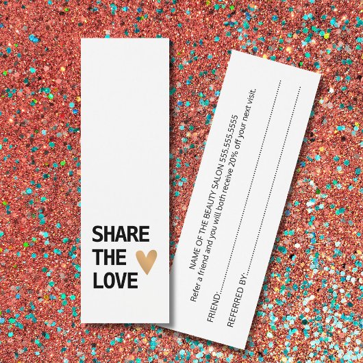 エレガント白黒金ゴールドハート紹介カード