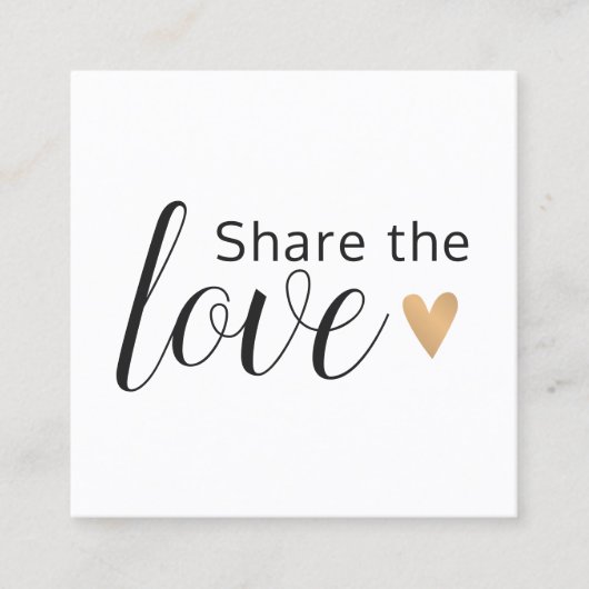 エレガント白黒金ゴールドハート美しいサロン参照器 紹介カード (正面)