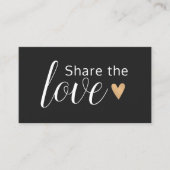 エレガント白黒金ゴールドハート美しいサロン 紹介カード (正面)