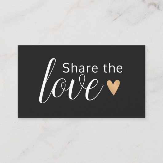 エレガント白黒金ゴールドハート美しいサロン 紹介カード (正面)