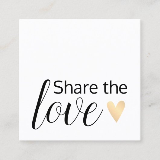 エレガント白黒金ゴールドハート美しいサロン 紹介カード (正面)