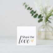 エレガント白黒金ゴールドハート美しいサロン 紹介カード (スタンド正面)