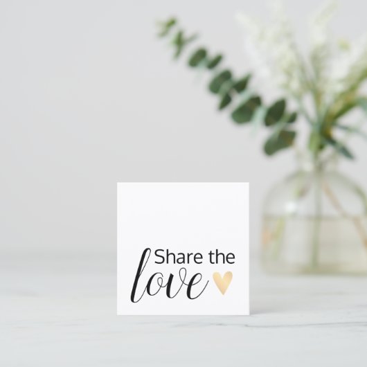 エレガント白黒金ゴールドハート美しいサロン 紹介カード (スタンド正面)