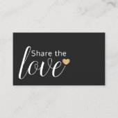 エレガント白黒金ゴールドハート美しいサロン 紹介カード (正面)