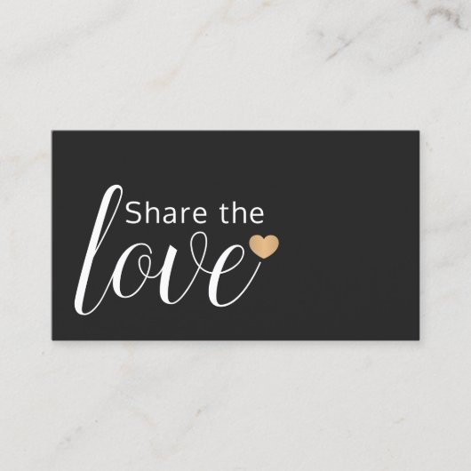 エレガント白黒金ゴールドハート美しいサロン 紹介カード (正面)