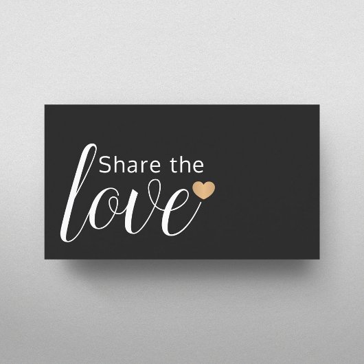 エレガント白黒金ゴールドハート美しいサロン 紹介カード