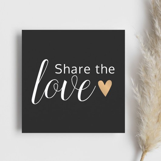 エレガント白黒金ゴールドハート美しいサロン 紹介カード