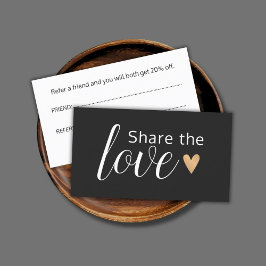 エレガント白黒金ゴールドハート美しいサロン 紹介カード