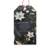 エレガント白黒金ゴールドフローラ結婚リース