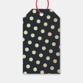 エレガント白黒金ゴールドフローラ結婚リース ギフトタグ (裏面)