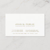 エレガント白黒金ゴールドミニマルテンプレート 名刺 (裏面)