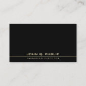 エレガント白黒金ゴールドミニマルテンプレート 名刺 (正面)