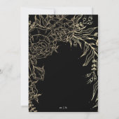 エレガント白黒金ゴールドリースブライダルシャワー 招待状 (裏面)