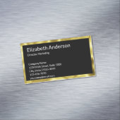 エレガント白黒金ゴールド名ジョブのタイトル連絡 マグネット名刺 (インサイチュ)