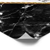 エレガント白黒金ゴールド大理石座席図 ポスター (角)