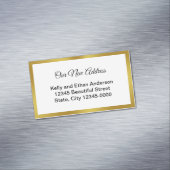 エレガント白黒金ゴールド移動のお知らせ マグネット名刺 (インサイチュ)