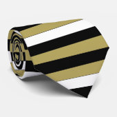 エレガント白黒金ゴールド茶ストライプ色タイ ネクタイ (ロール)