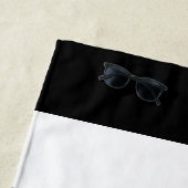 エレガント白黒金ゴールド記念日カップル名 ビーチタオル (インサイチュ)