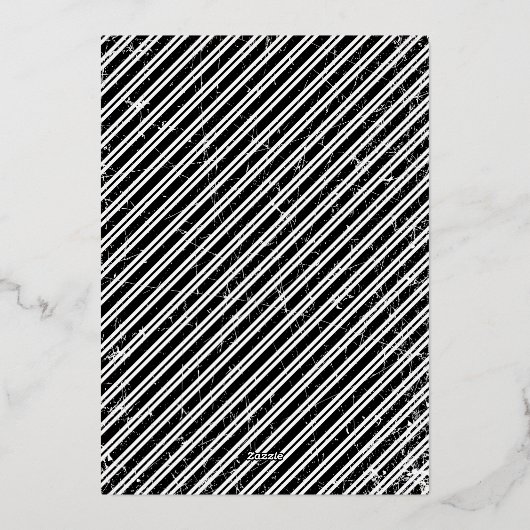 エレガント白黒金ゴールド50番目の誕生日招待状 箔招待状 (裏面)