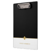 エレガント白黒金ゴールド クリップボード (左)
