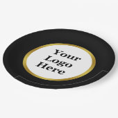 エレガント白黒金ゴールド ペーパープレート (アングル)